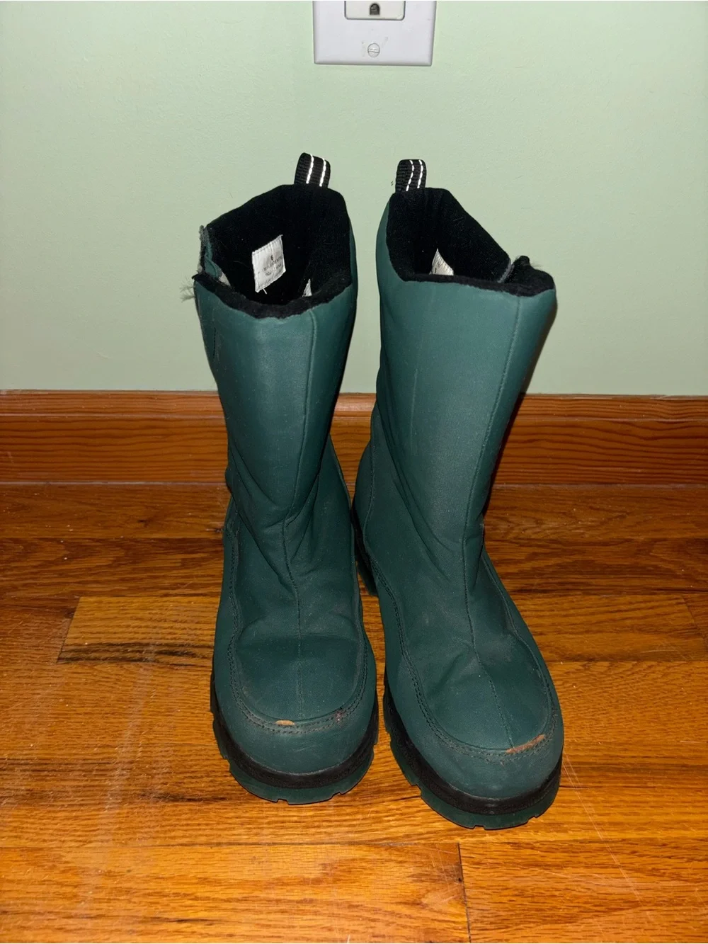 Kids Waterproof Green Rain & Snow Boots